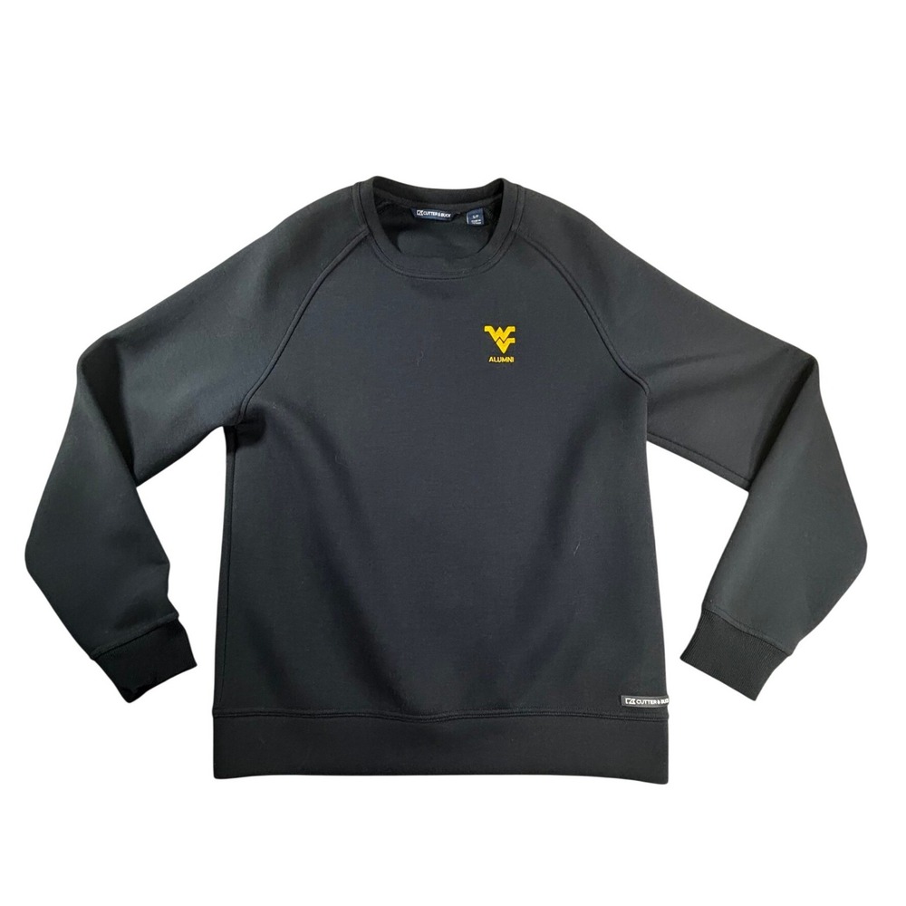 Cutter & Buck West Virginia WVU Alumni Sweatshirt Mens Small Black Raglan Top